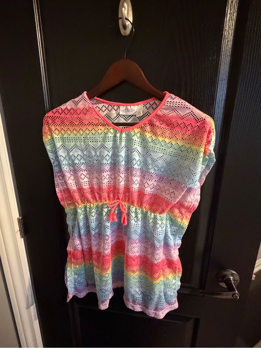 Kids Rainbow Crochet Beach Tunic Top - Multicolor